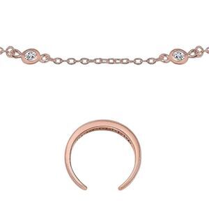 Giani Bernini Rose Gold over sterling silver Crescent Anklet set